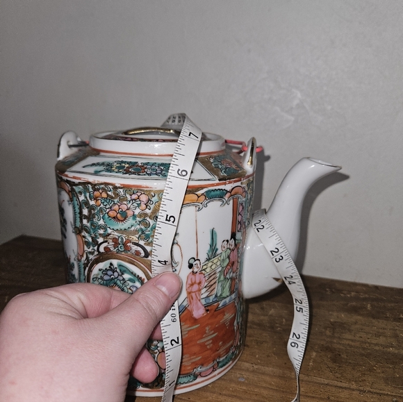 Antique Chinese Handpainted Floral Teapot No Cracks Or Chips! - Picture 7 of 7